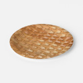 De look van Lacquer Wicker Basketweve Texture Papieren Bordje (Gekanteld)