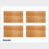 De look van Lacquer Wicker Basketweve Texture Rechthoekige Sticker (Vel)