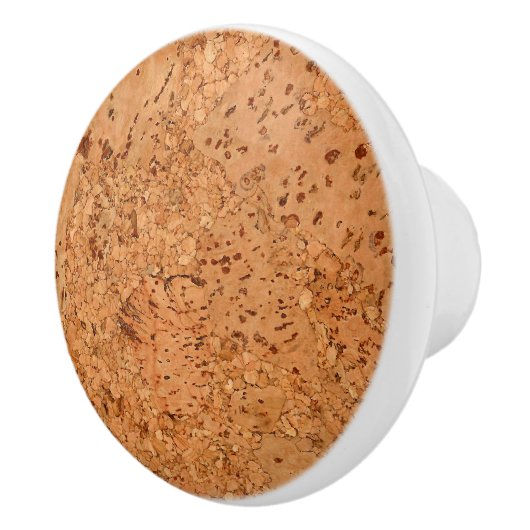 De look van Macadamia Cork Burl Wood Grain Keramische Knop (Rechts)