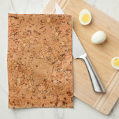 De look van Macadamia Cork Burl Wood Grain Theedoek (Quarter Fold)