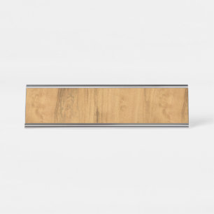 De look van Maple Wood Grain Texture Bureau Naambordje