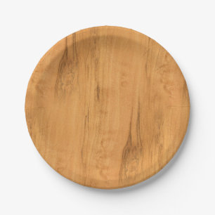 De look van Maple Wood Grain Texture Papieren Bordje