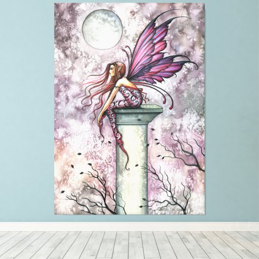 De 'Lookout Fantasy Art' van Molly Harrison Canvas Afdruk (Insitu (Houten vloer))