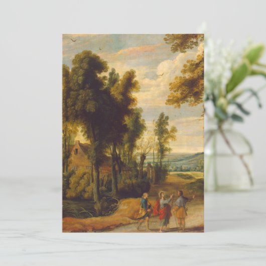 De loop naar Emmaus met Christus Kaart (Staand voorkant)