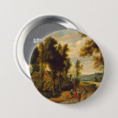 De loop naar Emmaus met Christus Ronde Button 7,6 Cm (Voorkant /achterkant)