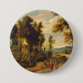 De loop naar Emmaus met Christus Ronde Button 7,6 Cm (Voorkant)