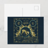 De loop van de Qilin Golden Water Tapestry Briefkaart (Voorkant / Achterkant)