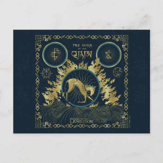 De loop van de Qilin Golden Water Tapestry Briefkaart (Voorkant)