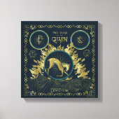 De loop van de Qilin Golden Water Tapestry Canvas Afdruk (Voorkant)