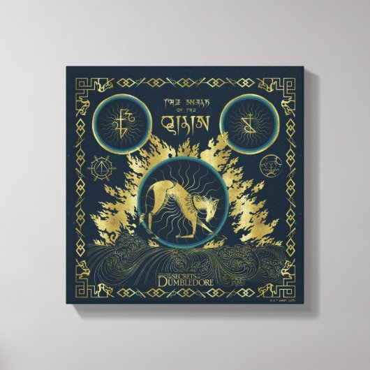 De loop van de Qilin Golden Water Tapestry Canvas Afdruk (Voorkant)