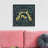 De loop van de Qilin Golden Water Tapestry Canvas Afdruk (Insitu (Woonkamer))