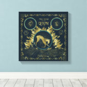 De loop van de Qilin Golden Water Tapestry Canvas Afdruk (Insitu (Houten vloer))