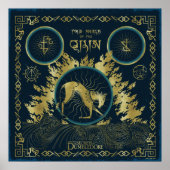 De loop van de Qilin Golden Water Tapestry Poster (Voorkant)