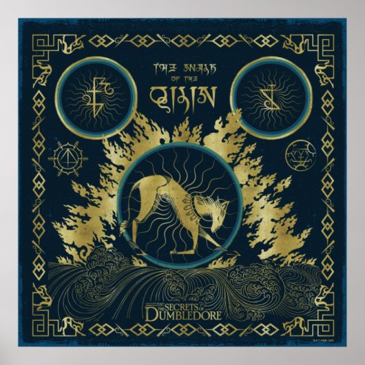 De loop van de Qilin Golden Water Tapestry Poster (Voorkant)