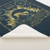 De loop van de Qilin Golden Water Tapestry Sherpa Deken (3/4)