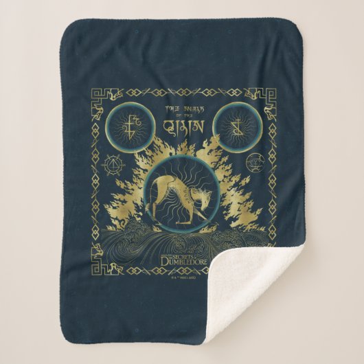 De loop van de Qilin Golden Water Tapestry Sherpa Deken (Voorkant)