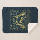 De loop van de Qilin Golden Water Tapestry Sherpa Deken (Voorkant (horizontaal))