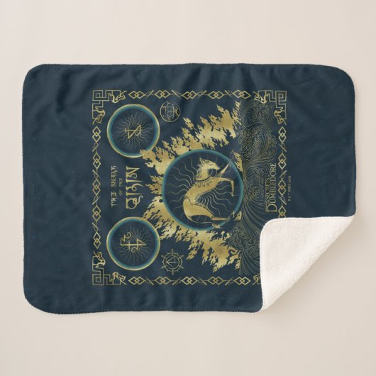 De loop van de Qilin Golden Water Tapestry Sherpa Deken (Voorkant (horizontaal))