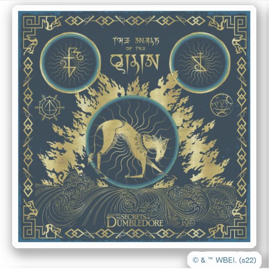 De loop van de Qilin Golden Water Tapestry Sticker (Voorkant)