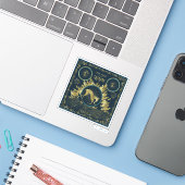 De loop van de Qilin Golden Water Tapestry Sticker (Laptop met iPhone)