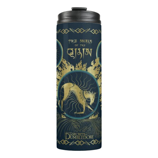De loop van de Qilin Golden Water Tapestry Thermosbeker (Voorkant)