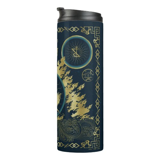 De loop van de Qilin Golden Water Tapestry Thermosbeker (Geroteerd rechts)