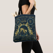 De loop van de Qilin Golden Water Tapestry Tote Bag (Dichtbij)