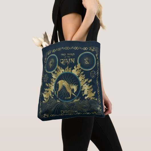 De loop van de Qilin Golden Water Tapestry Tote Bag (Dichtbij)