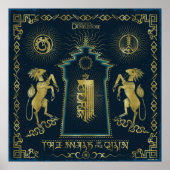 De loop van de Tapestry van de Qilin Golden Tower Poster (Voorkant)