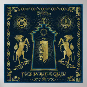 De loop van de Tapestry van de Qilin Golden Tower Poster