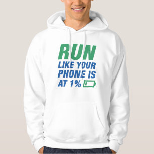 De looppas zoals uw telefoon bij 1 percenten is hoodie