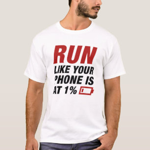 De looppas zoals uw telefoon bij 1 percenten is t-shirt