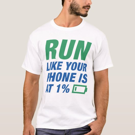 De looppas zoals uw telefoon bij 1 percenten is t-shirt (Voorkant)