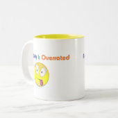 De looptijd is overschat tweekleurige koffiemok (Voorkant links)