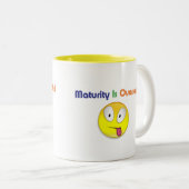 De looptijd is overschat tweekleurige koffiemok (Voorkant rechts)