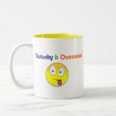 De looptijd is overschat tweekleurige koffiemok (Links)