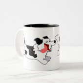 De lopende Mok van de Grens van de Cartoon van de  (Voorkant links)