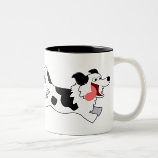 De lopende Mok van de Grens van de Cartoon van de