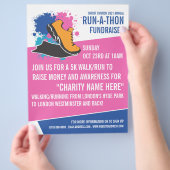 De lopende Schop, Charity run-Walk-a-Thon Gebeurte Flyer (Hand)