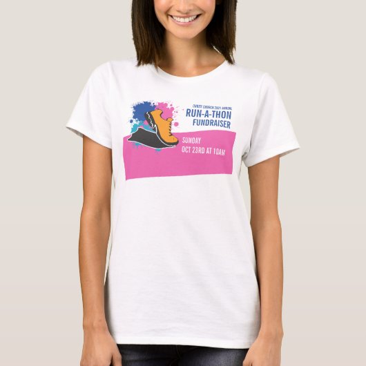 De lopende Schop, Charity run-Walk-a-Thon Gebeurte T-shirt (Voorkant)