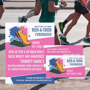De lopende Schop, Charity run-Walk-a-Thon Gebeurte Visitekaartje