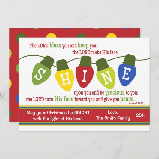 De Lord Bless & Keep You 2-Sided kerstkaart (Voorkant / Achterkant)