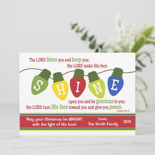 De Lord Bless & Keep You 2-Sided kerstkaart (Staand voorkant)