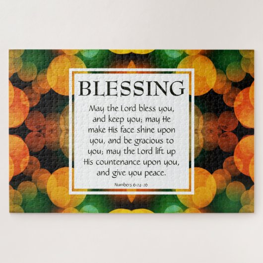 DE LORD BLESS U NUMMER 6:24 DIE 20"x30" BLOKKEREN Legpuzzel (Horizontaal)