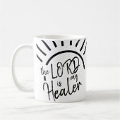 De LORD is mijn Healer Bijbel Verse met Zwarte Tek Koffiemok (Links)