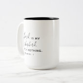 De LORD is mijn herder die ik niet Christelijk zal Tweekleurige Koffiemok (Voorkant links)
