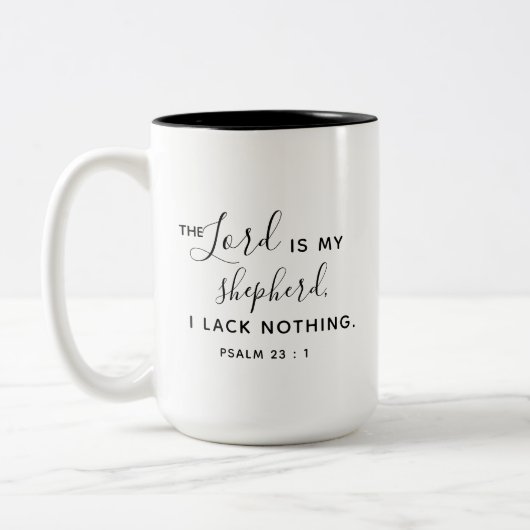 De LORD is mijn herder die ik niet Christelijk zal Tweekleurige Koffiemok (Links)
