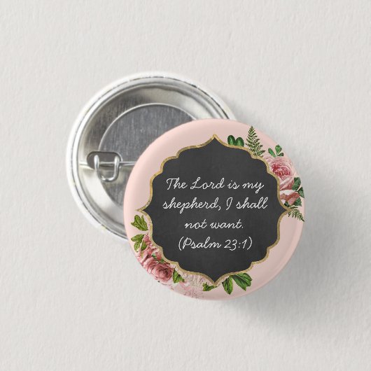 De LORD is mijn herder Psalm 23:1 - Button (Voorkant /achterkant)