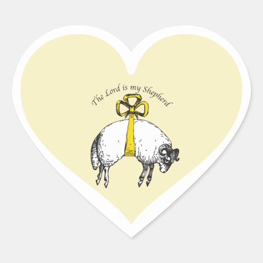 De LORD is mijn herder Psalm 23 Hart Sticker (Voorkant)