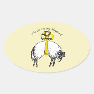 De LORD is mijn herder Psalm 23 Ovale Sticker